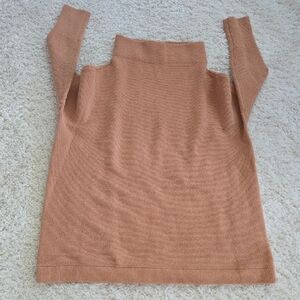 Free People Warm Brown Turtleneck Sweater Oversized